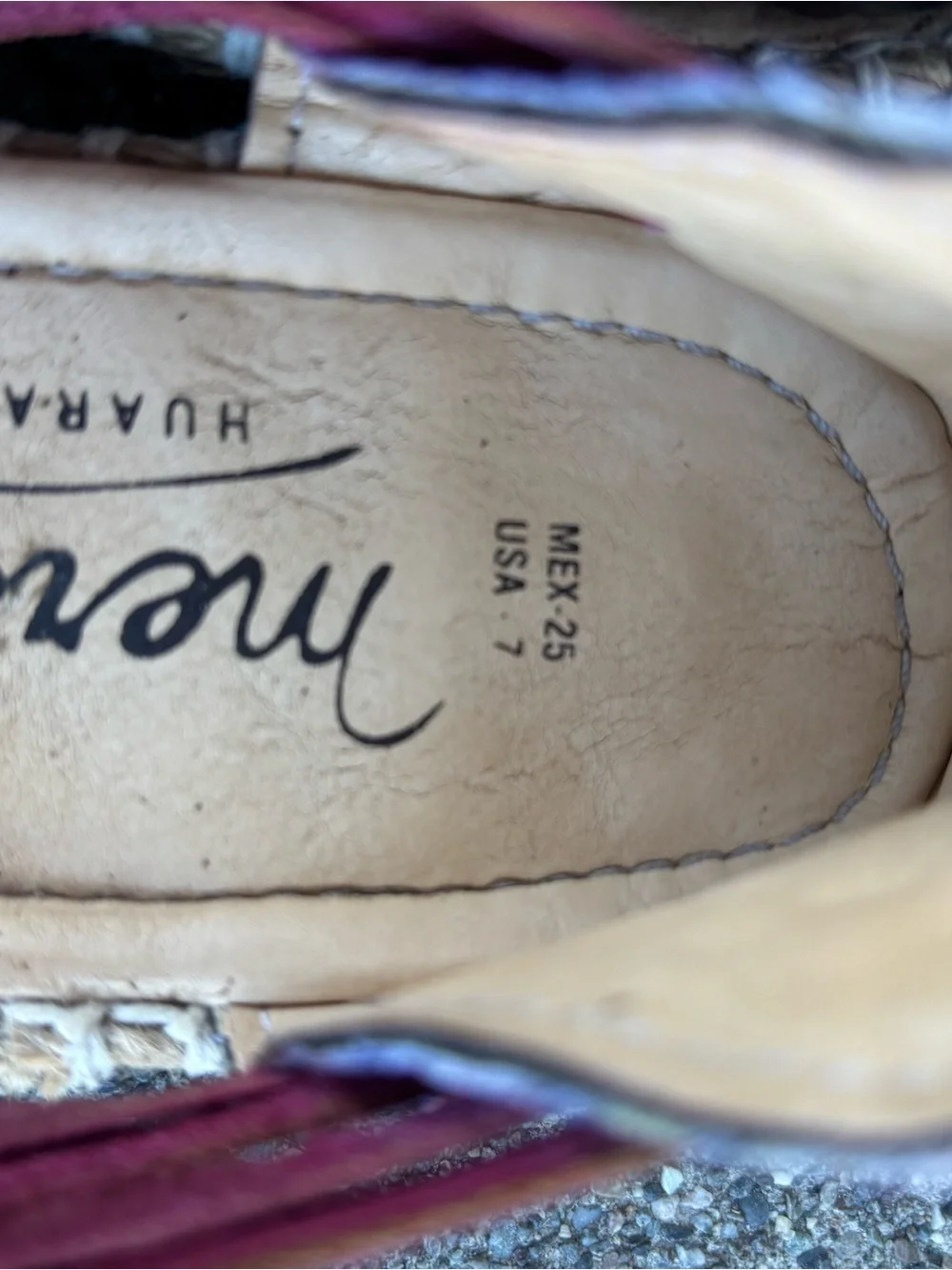 Mercy Mexican huarache leather size 7 black floral